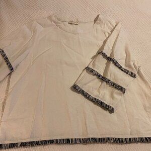 NWOT Cynthia Rowley linen shirt with fringe